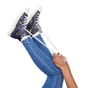 Women’s Purple Camo high top canvas shoes