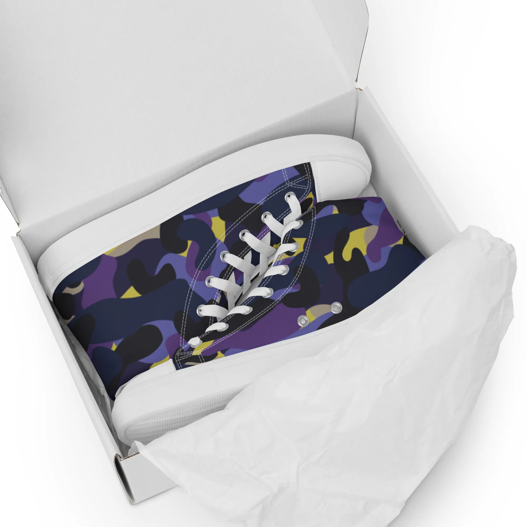 Women’s Purple Camo high top canvas shoes