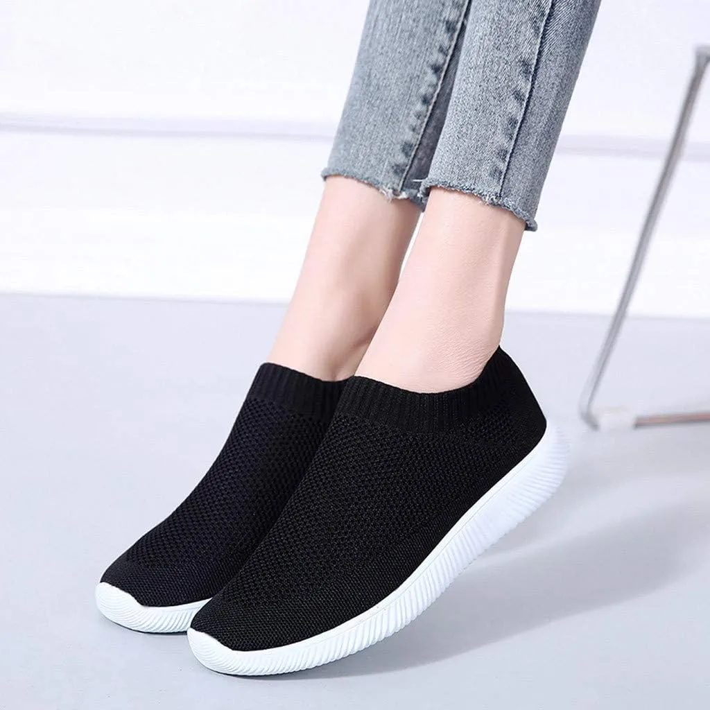 Womens Running Shoes Slip-on Walking Sneakers Non Slip Work Shoes Women Cute Casual Tennis Shoes Black Platform Sneaker Platform Tennis Shoe Loafers Casual Slip On