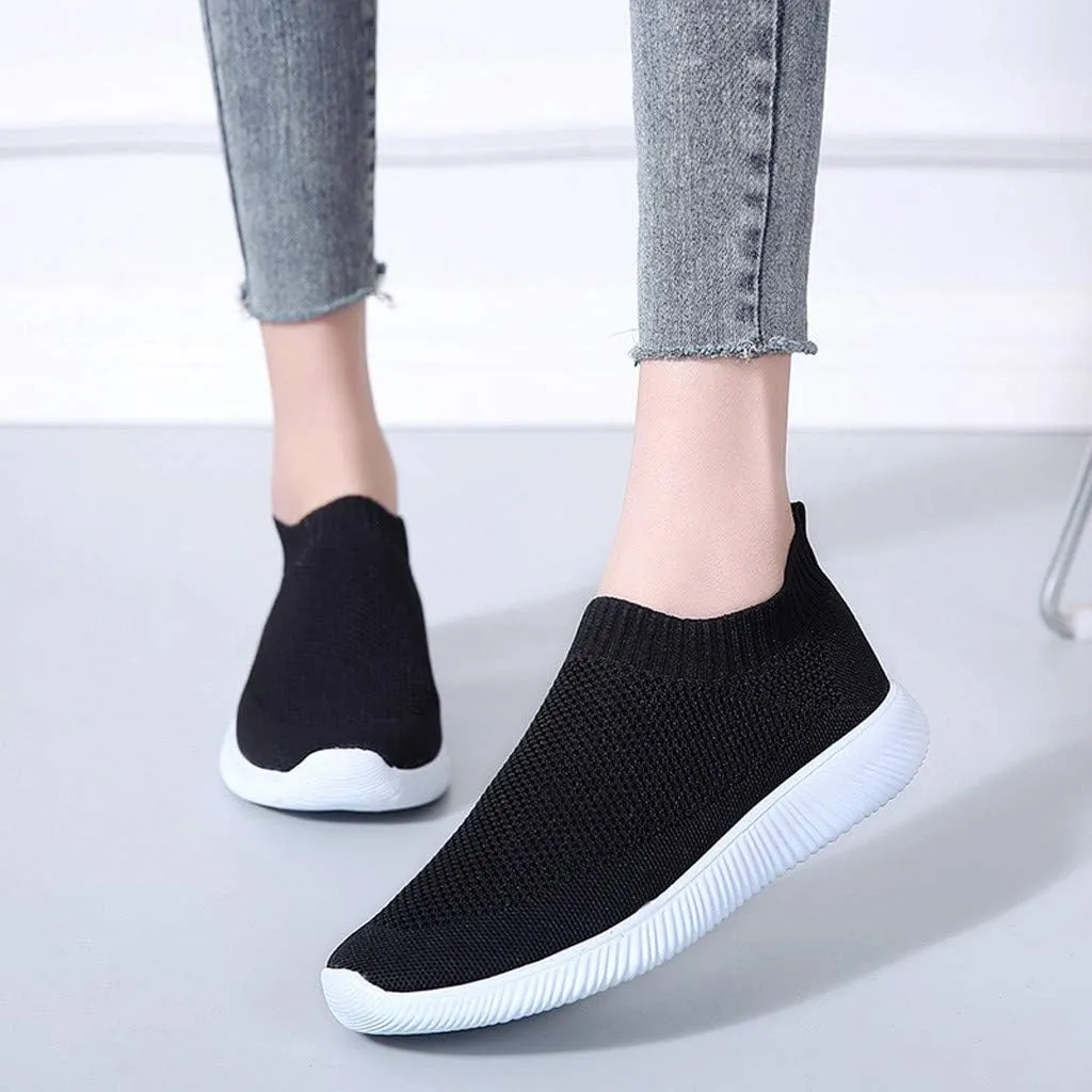 Womens Running Shoes Slip-on Walking Sneakers Non Slip Work Shoes Women Cute Casual Tennis Shoes Black Platform Sneaker Platform Tennis Shoe Loafers Casual Slip On