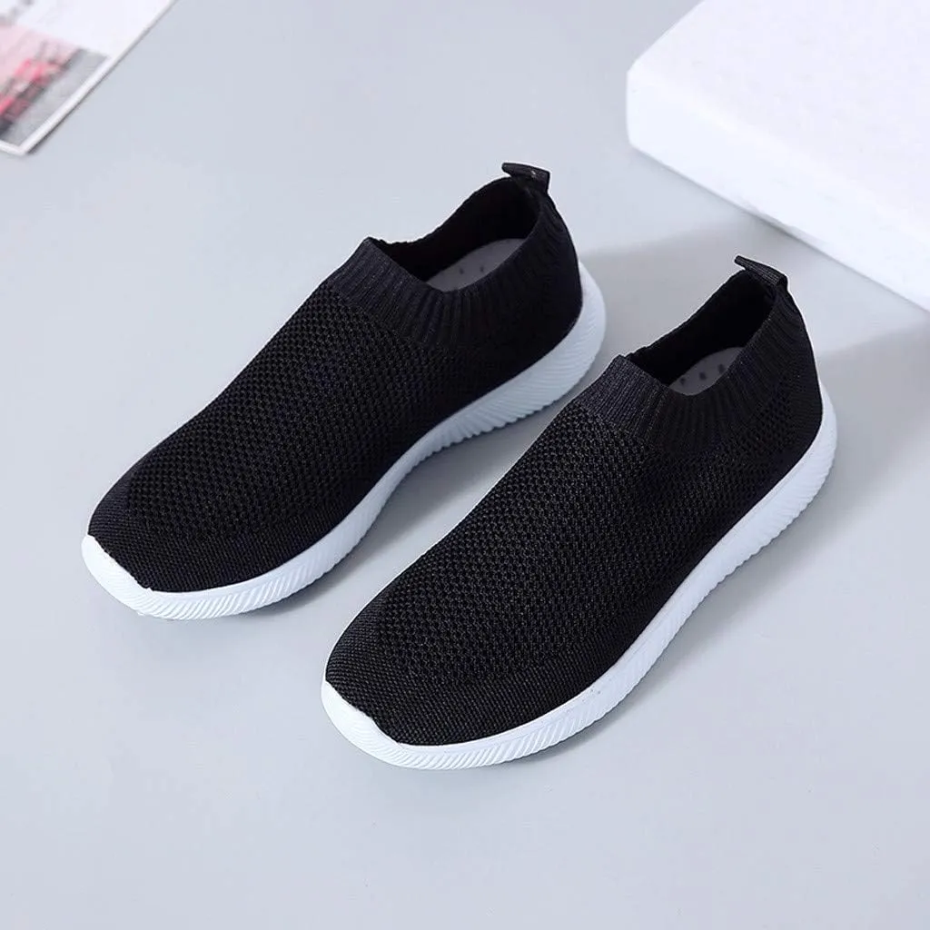 Womens Running Shoes Slip-on Walking Sneakers Non Slip Work Shoes Women Cute Casual Tennis Shoes Black Platform Sneaker Platform Tennis Shoe Loafers Casual Slip On