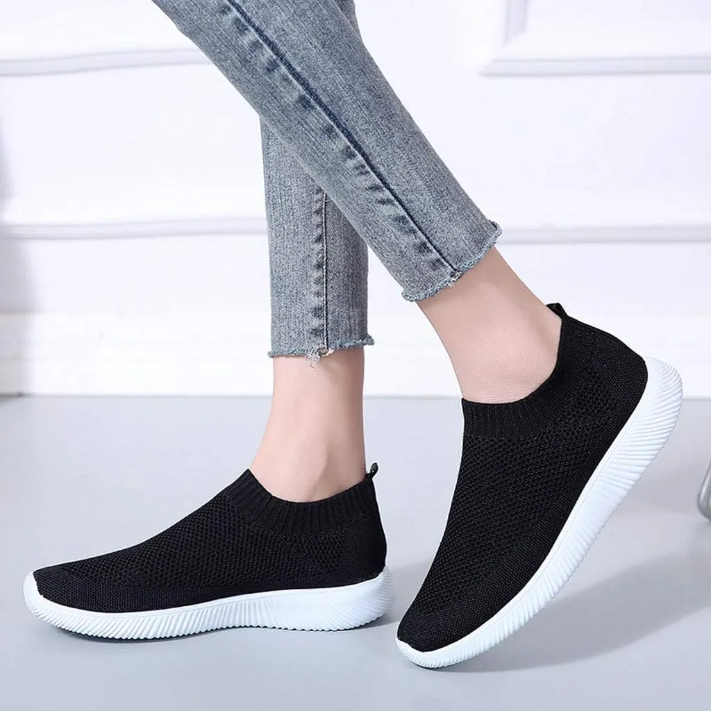 Womens Running Shoes Slip-on Walking Sneakers Non Slip Work Shoes Women Cute Casual Tennis Shoes Black Platform Sneaker Platform Tennis Shoe Loafers Casual Slip On