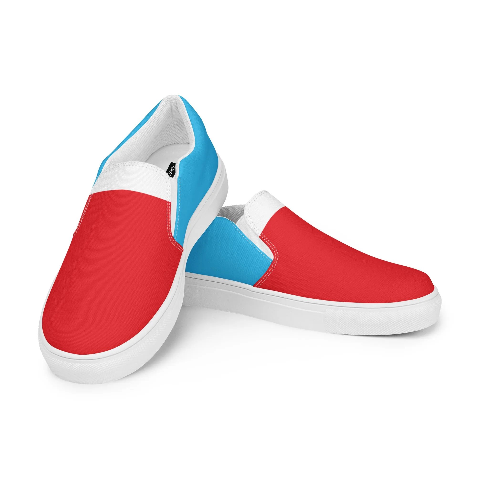 Women’s Slip-On Canvas Shoes (Red, White, Turquoise)