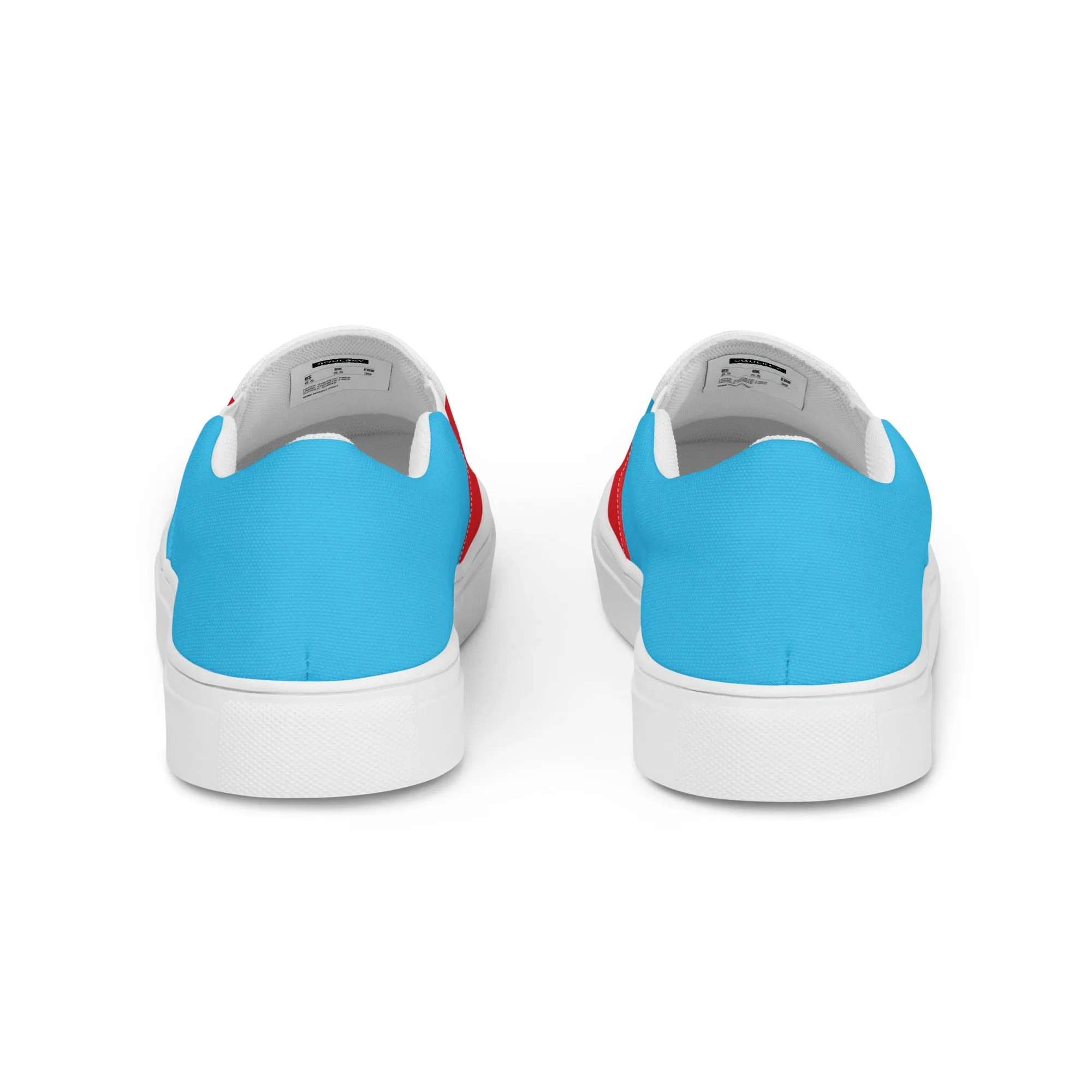 Women’s Slip-On Canvas Shoes (Red, White, Turquoise)