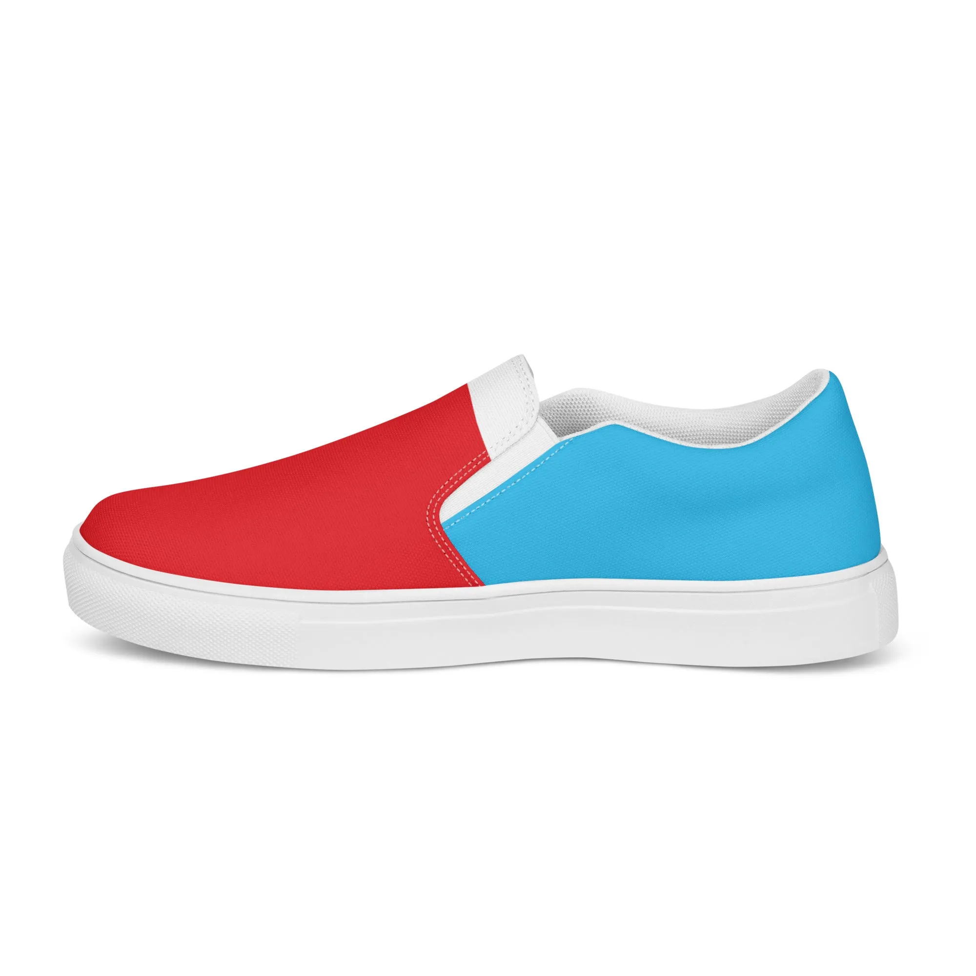 Women’s Slip-On Canvas Shoes (Red, White, Turquoise)