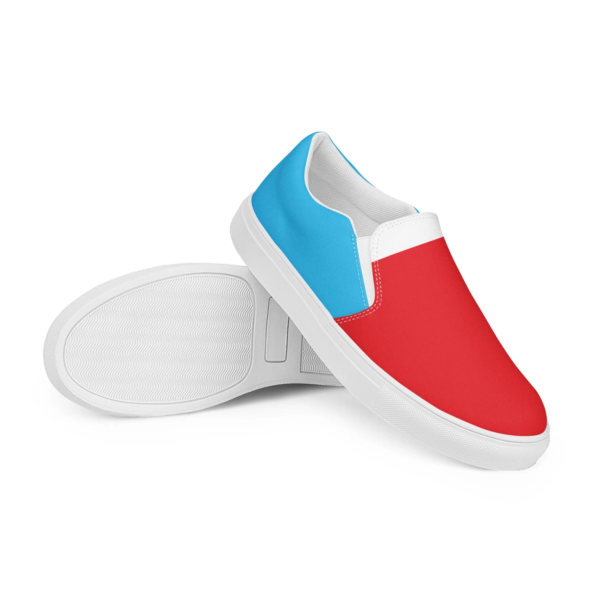 Women’s Slip-On Canvas Shoes (Red, White, Turquoise)