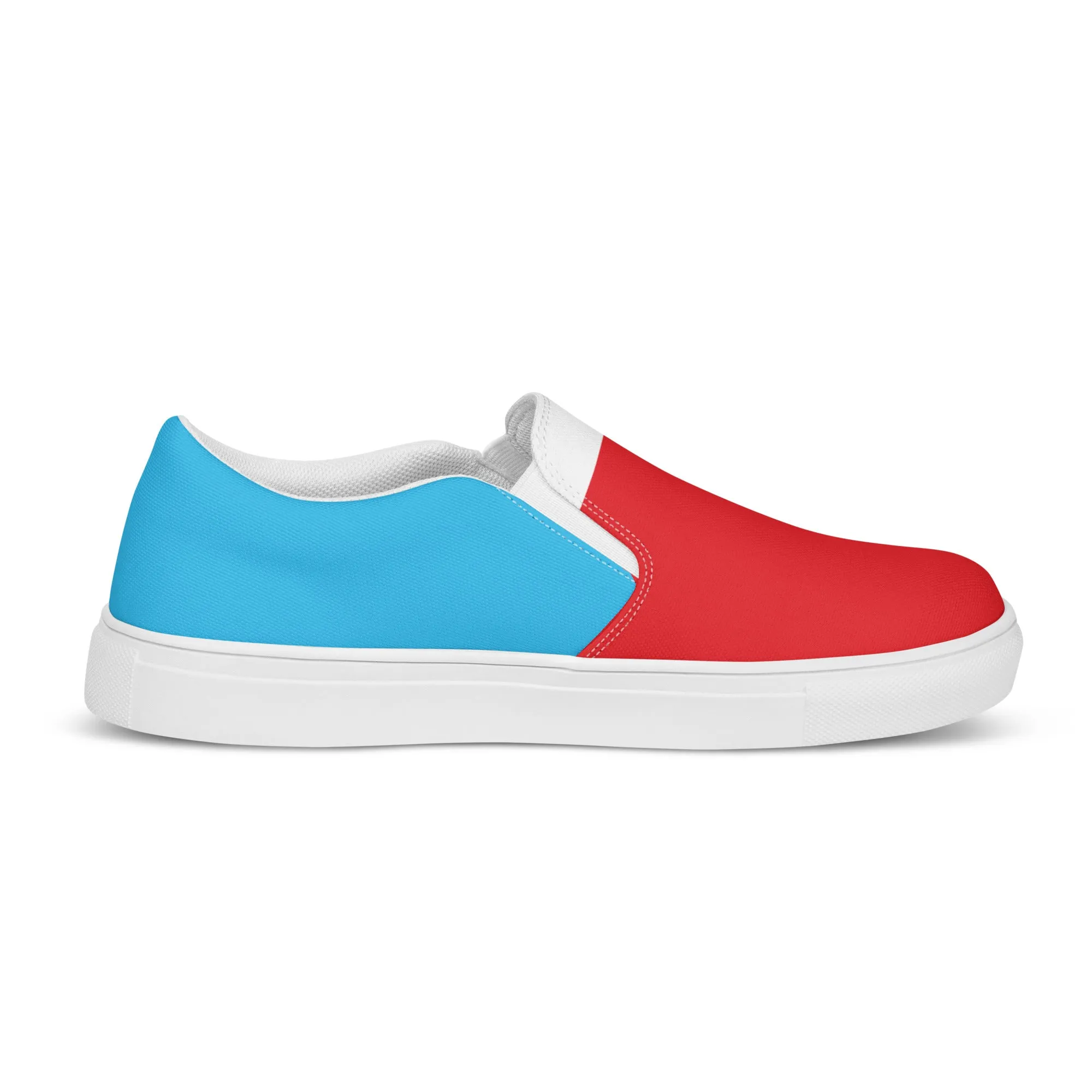 Women’s Slip-On Canvas Shoes (Red, White, Turquoise)