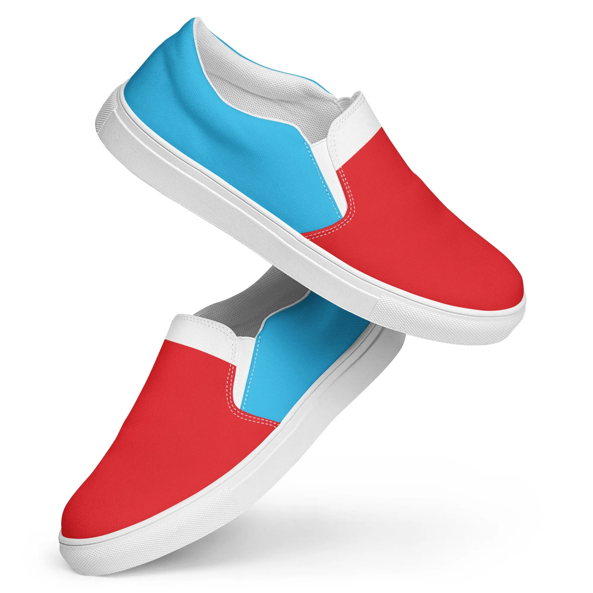 Women’s Slip-On Canvas Shoes (Red, White, Turquoise)