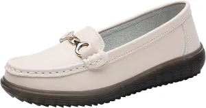 Women's Slip On Loafer Shoes Fashion Leather Shoes Non Slip Versatile Dress Shoes Business Casual Shoes