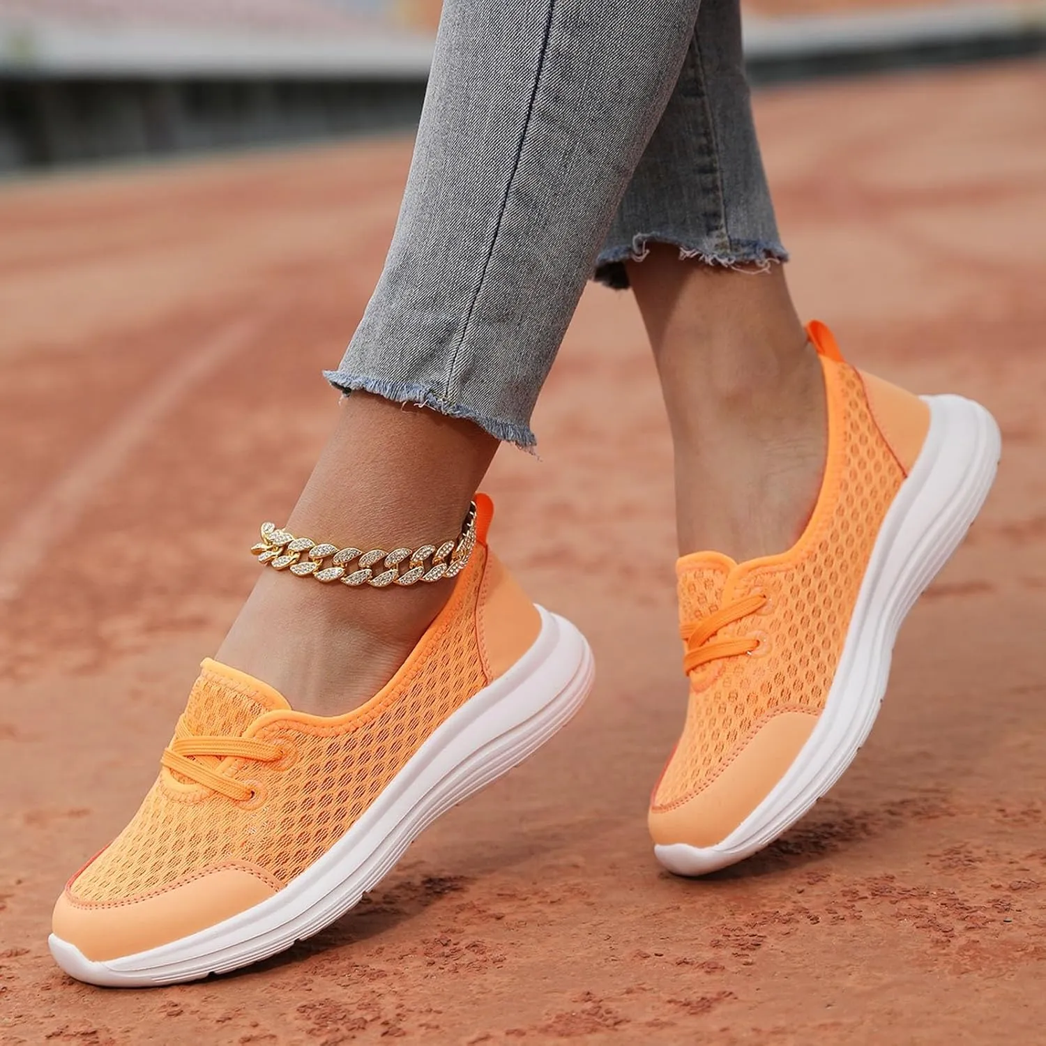 Women's Slip on Walking Shoes Lightweight Tennis Sneakers Breathable Comfortable Fashion Workout Sneakers