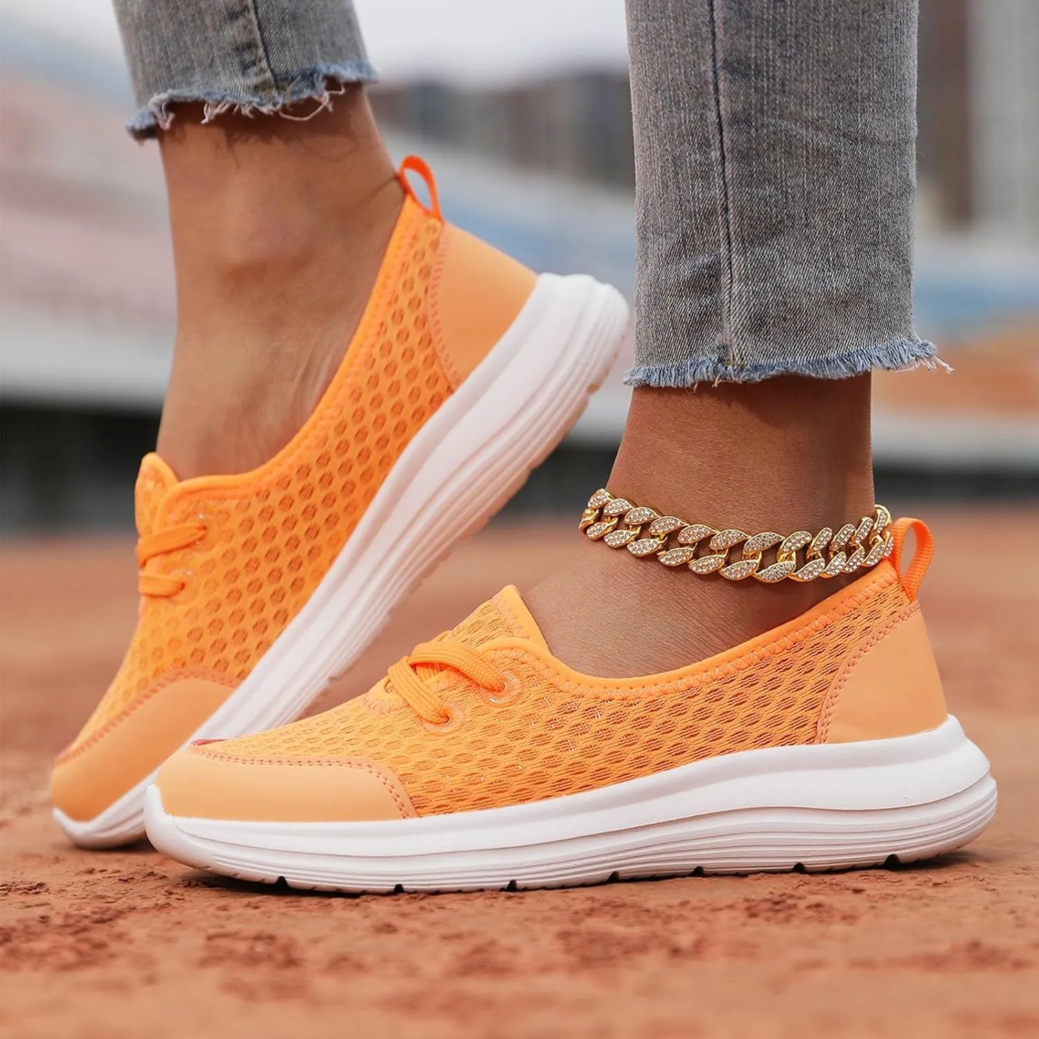 Women's Slip on Walking Shoes Lightweight Tennis Sneakers Breathable Comfortable Fashion Workout Sneakers