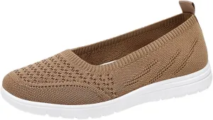 Womens Walking Sneakers Women Lace Up Shoes Flats Casual Shoes Lightweight Work Shoes Breathable Slip Work Trainers