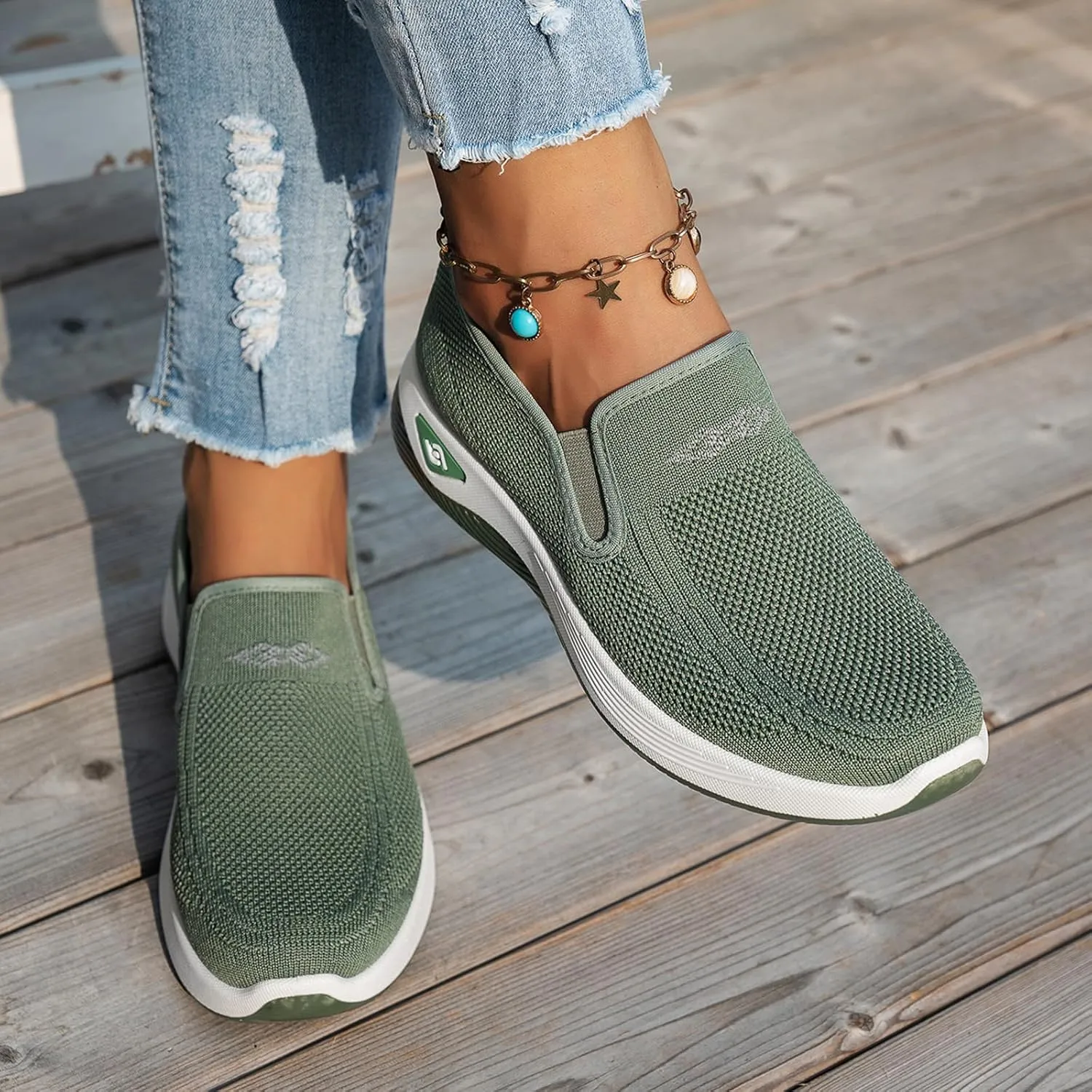 Women's Woven Orthopedic Breathable Soft Shoes Free Slip on Walking Shoes Casual Breathable Comfortable Sneaker Diabetic Foam Shoe Tennis Casual Non Slip Workout Sneakers