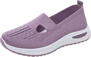 Women's Woven Orthopedic Breathable Soft Shoes Slip On Shoes Women Flat Feet Business Casual Shoes Dress Sneakers Red Tennis Shoe Loafers Casual Slip On