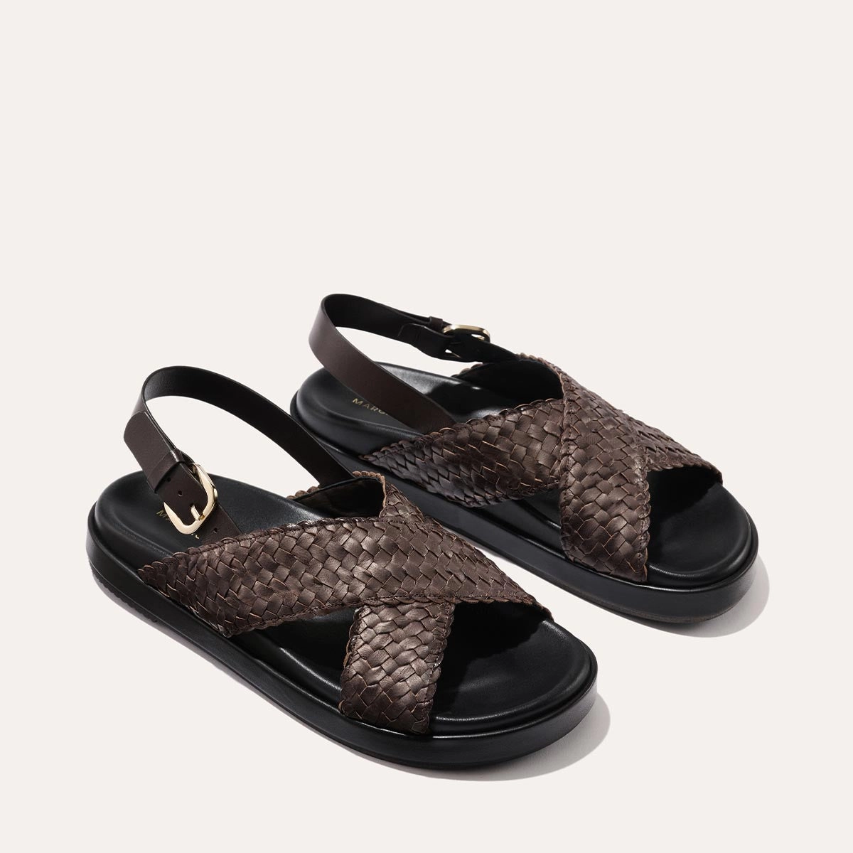 The Petra Sandal - Espresso Woven Leather Anti Slip Tread