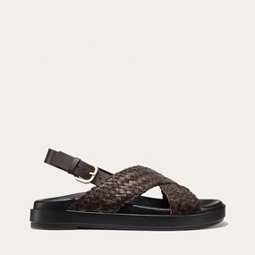 Wrap Around Strap The Petra Sandal - Espresso Woven Leather The Petra Sandal - Espresso Woven Leather portable Leopard Touch
