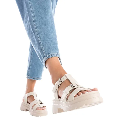 XTI Ladies Chunky Sandals - 142314 - Off White