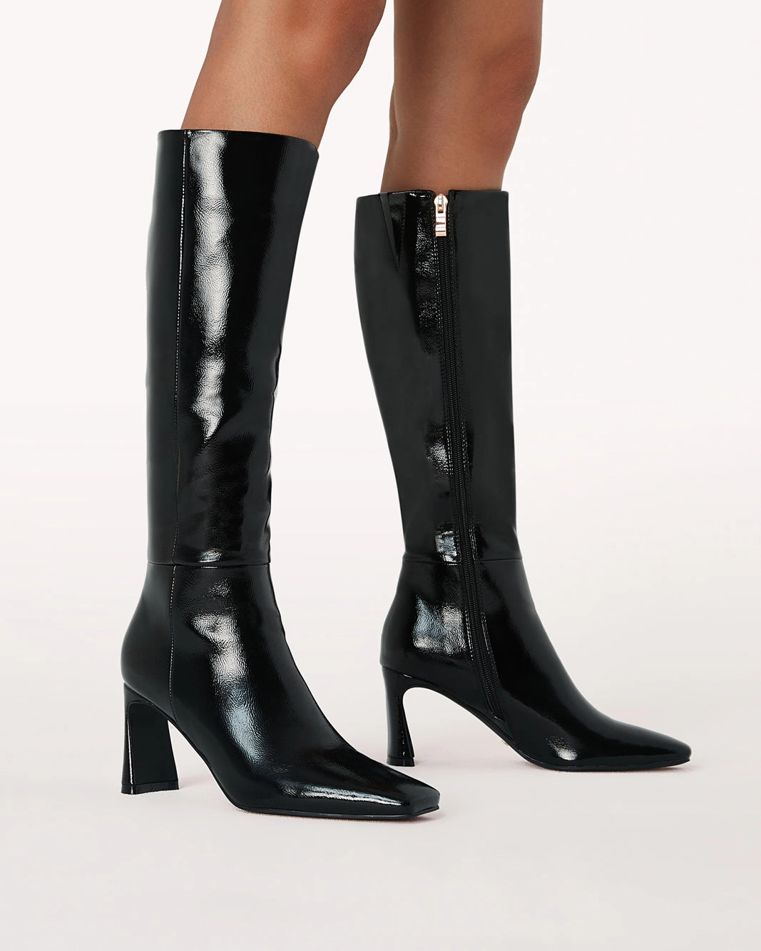 foldable YASMEEN - BLACK CRINKLE PATENT