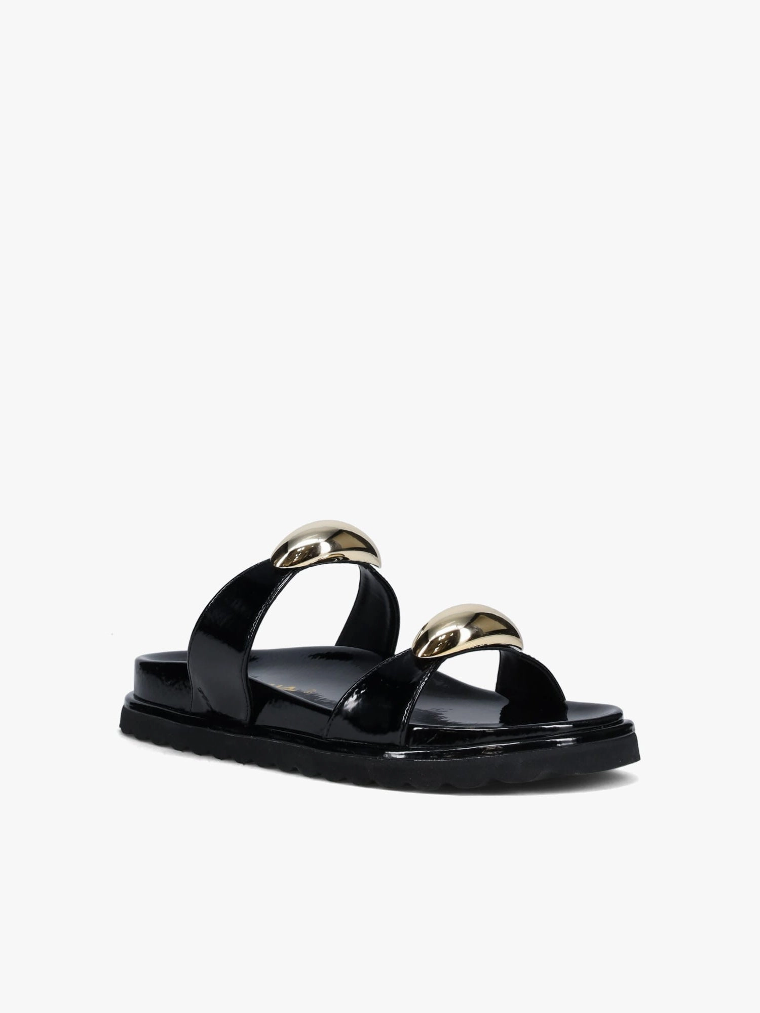 Yenia Preto Glossy Vz Flexible Sandals