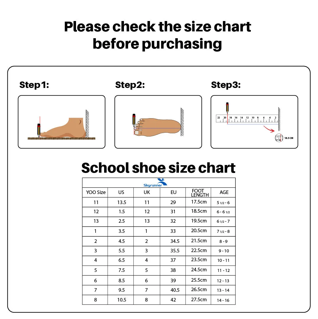 YOO WHITE DOUBLE VELCRO SCHOOL SHOES FOR CHILDREN - APOLLO