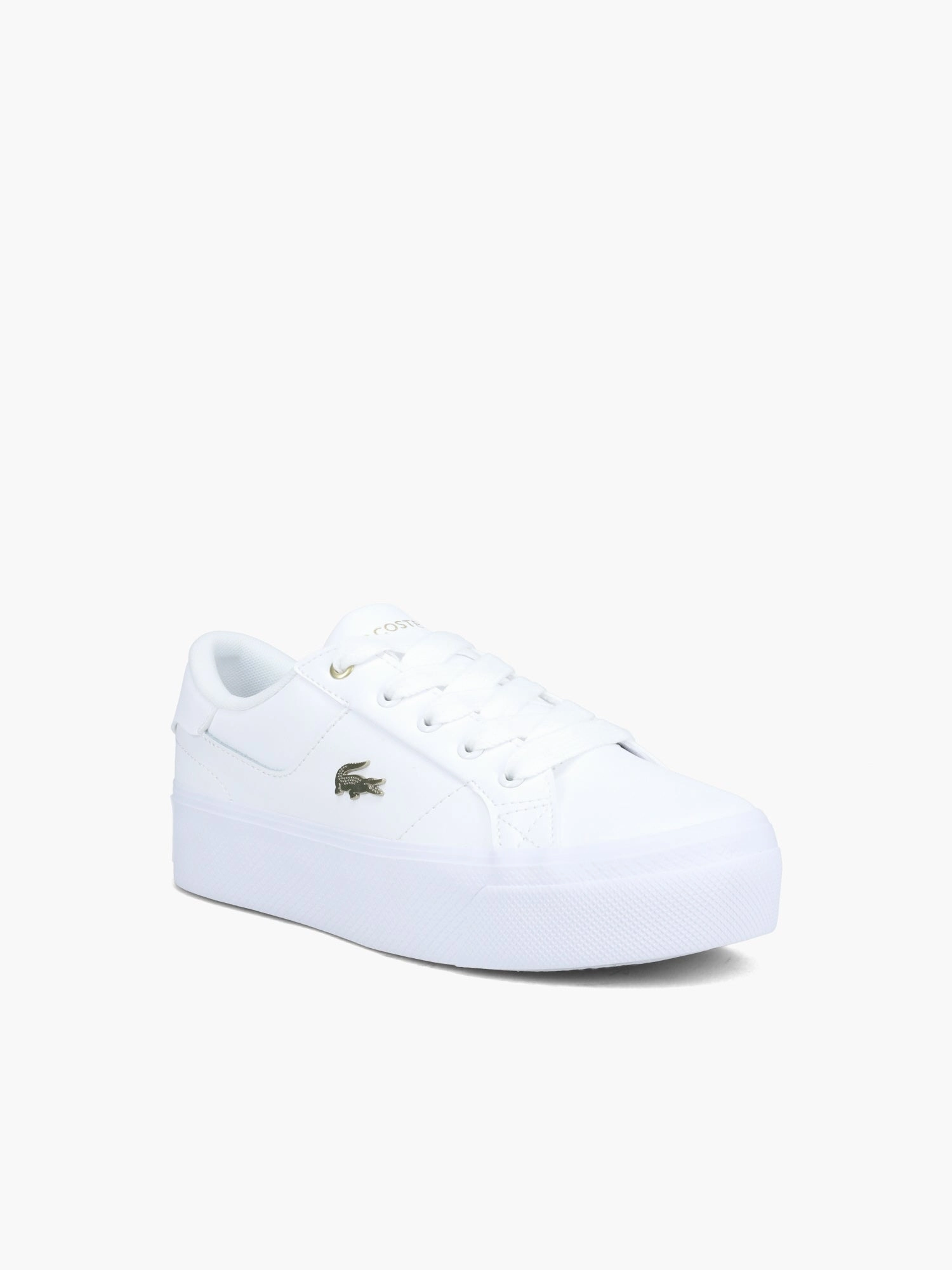 Heat Step Ziane Platform Wht Gold leather