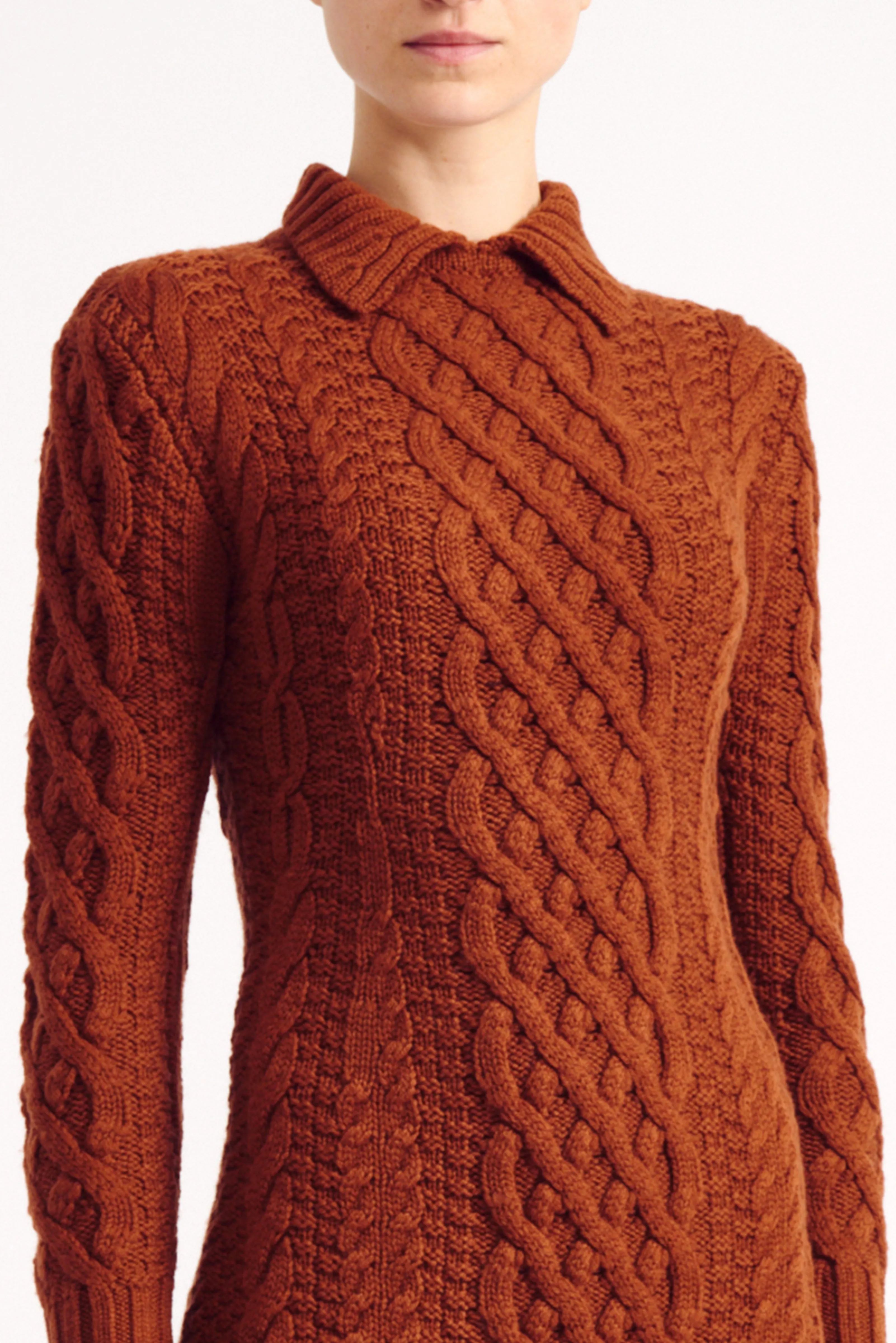 Zinny Amber Cashfeel Cable Knit Dress