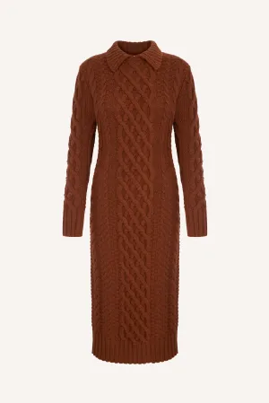 Zinny Amber Cashfeel Cable Knit Dress