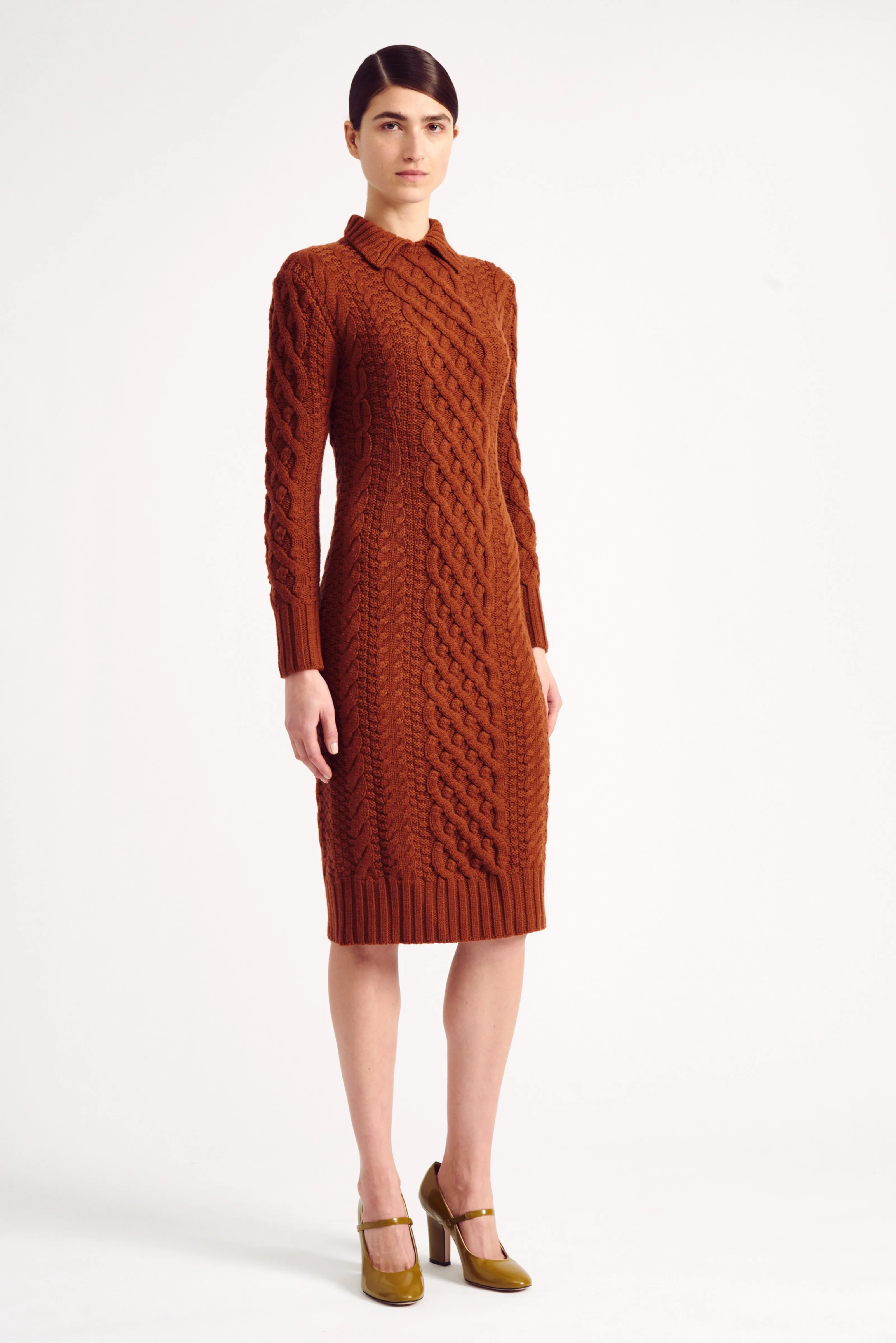 Zinny Amber Cashfeel Cable Knit Dress