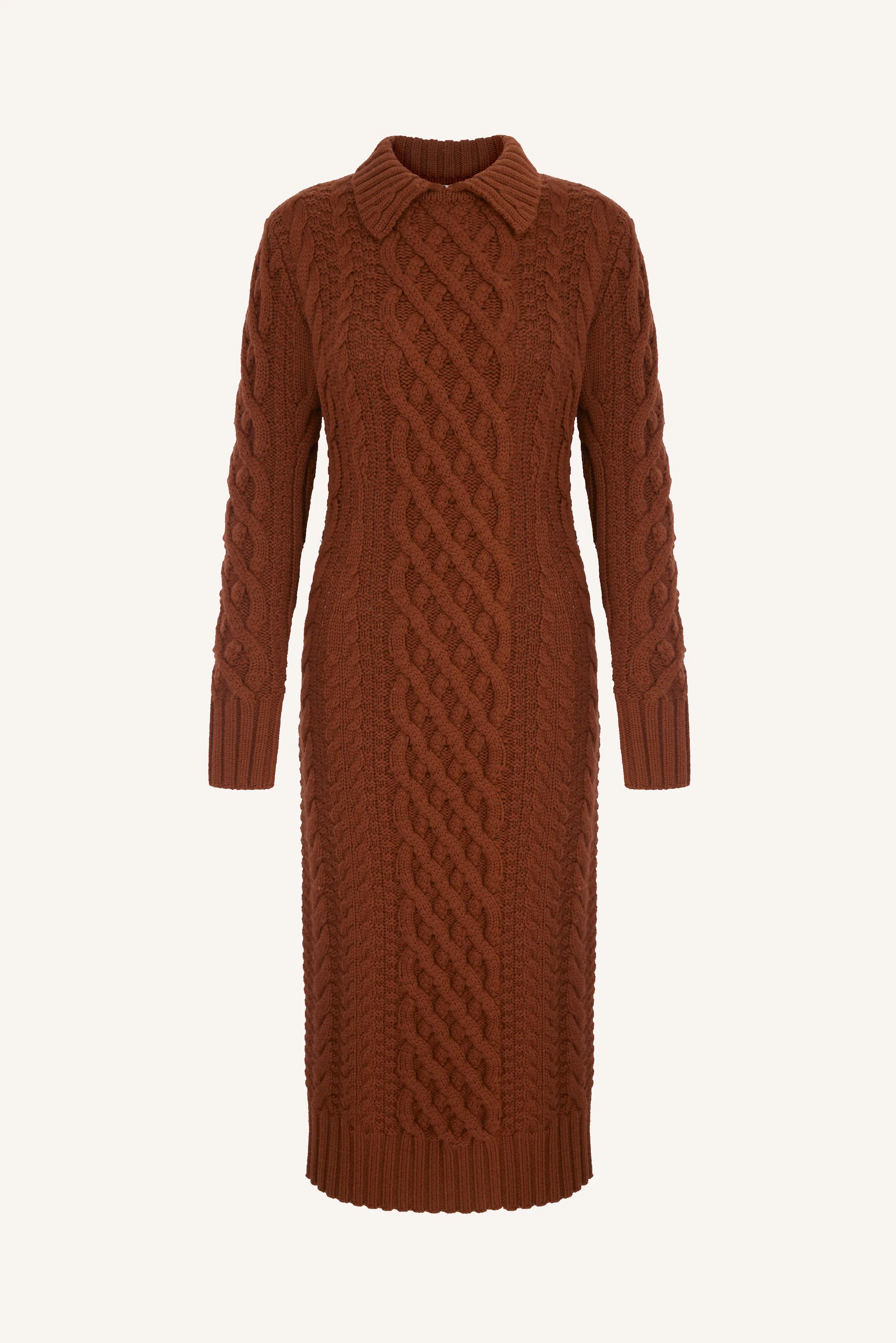 Zinny Amber Cashfeel Cable Knit Dress