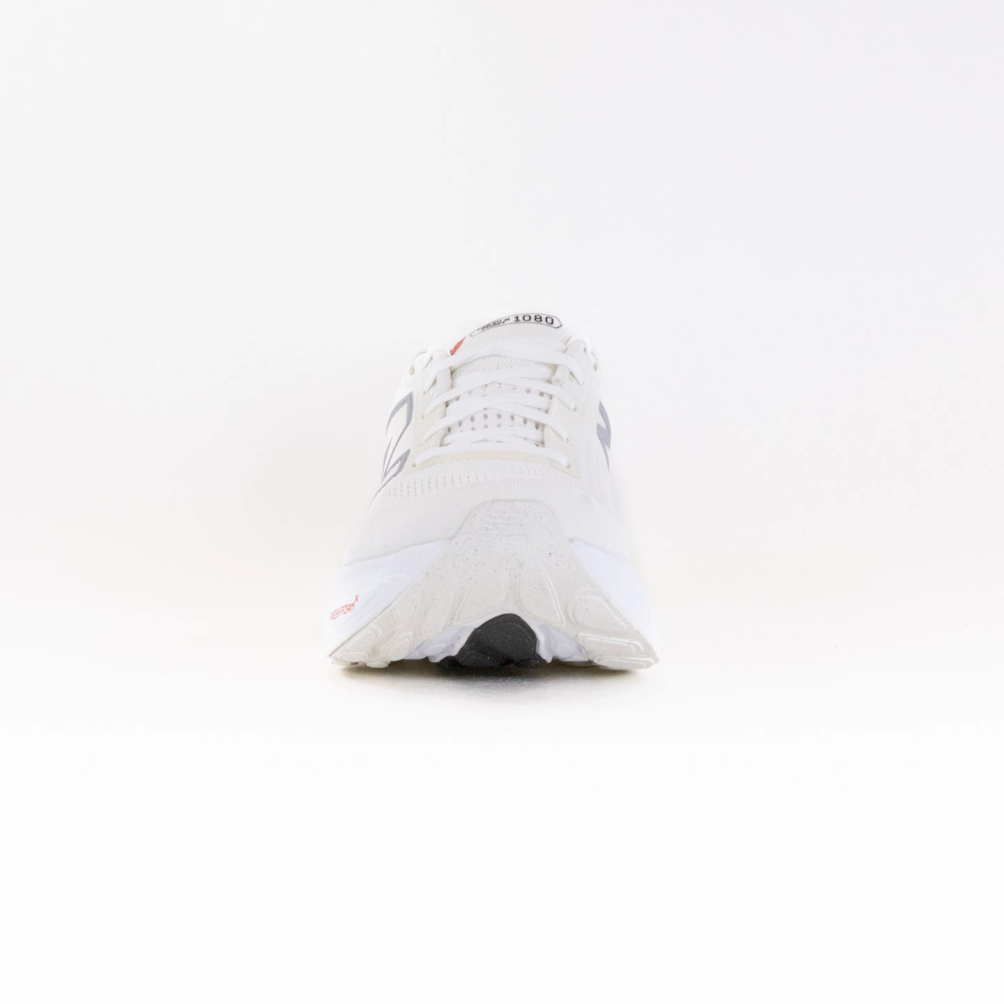 New Balance 1080V14 (Men's) - White with Silver Metallic and Sea Salt Wedge Heel Style Tour