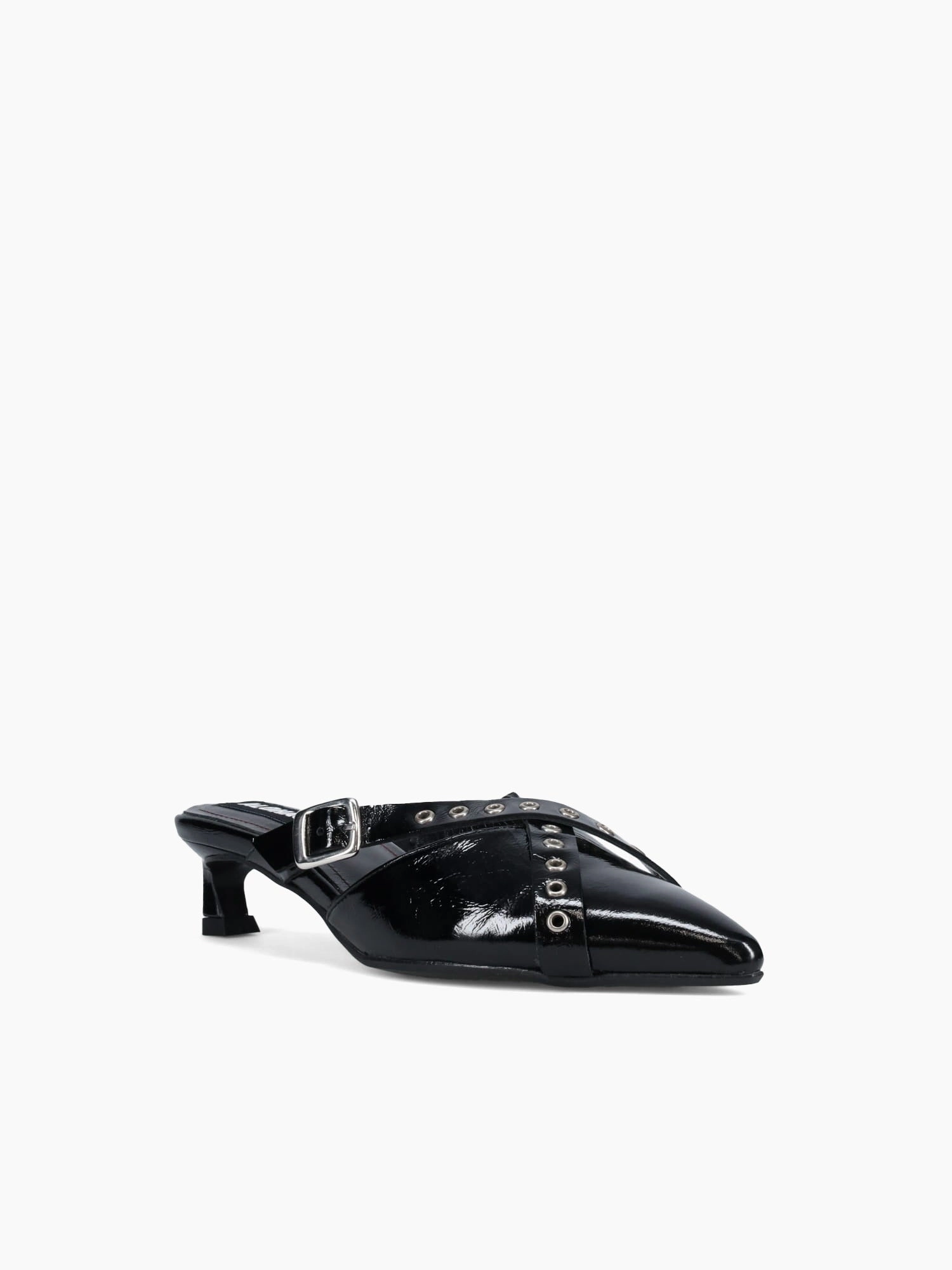 Zyra Black Leather Trendy Non Slip Traction